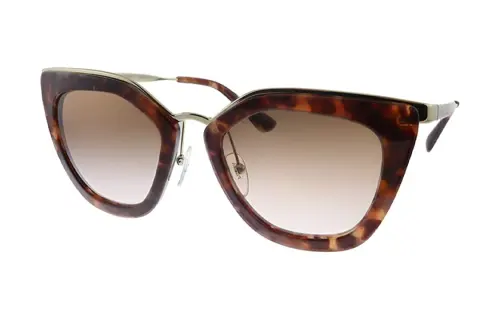 PRADA Metal Cat Eye Sunglasses Women's Tortoiseshell