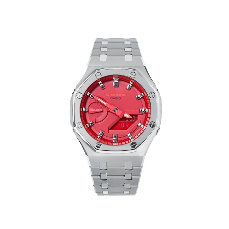 CASIO Unisex Liquid Crystal/Analog Dual Display Series 48.5mm Red Watch