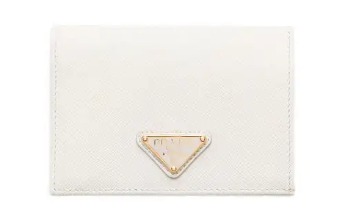 PRADA Saffiano Leather Wallet Small Women's White