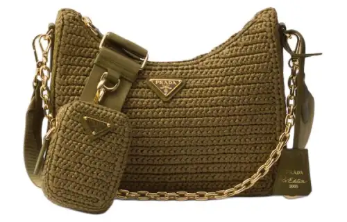 PRADA Re Edition Nylon Shoulder Bag, Crossbody Bag Mini Women's Olive Green