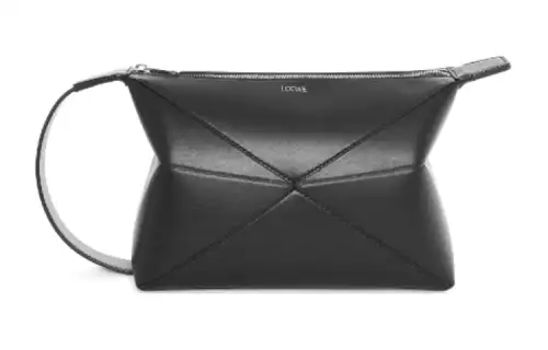 LOEWE Cow Leather Toiletry Bag Men's Black