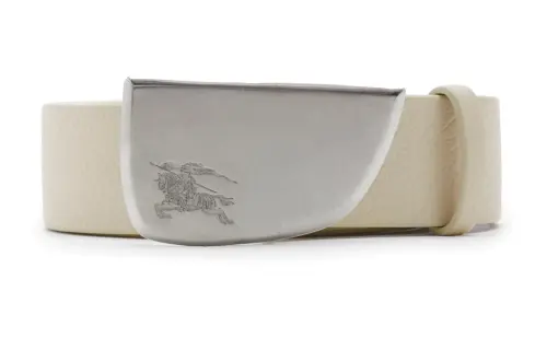 Burberry Calfskin Leather Belts Men's White Width 3cm