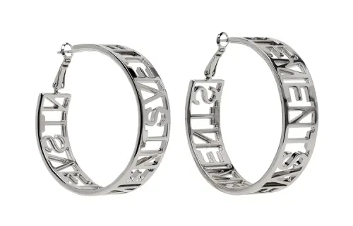 Vetements Logo Lettering Hoop Earrings