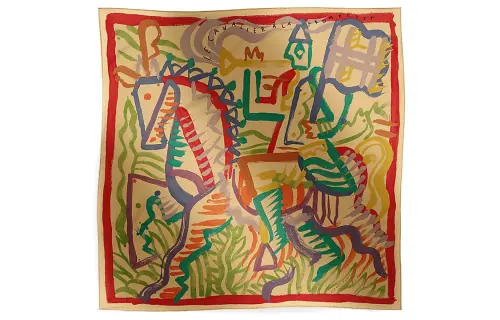 HERMES Silk Scarves Women's Yellow