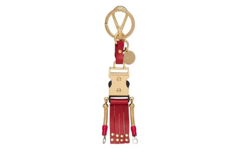 PRADA Keychains Women's Gold/Red