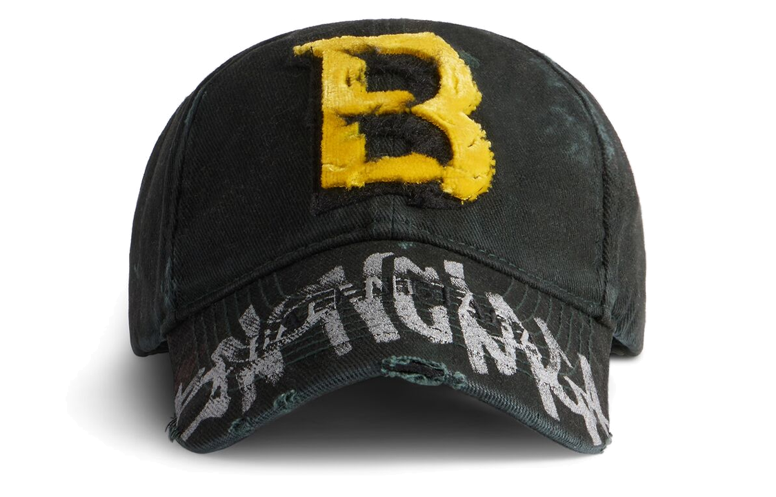 Balenciaga Cotton Baseball Caps Men's Black