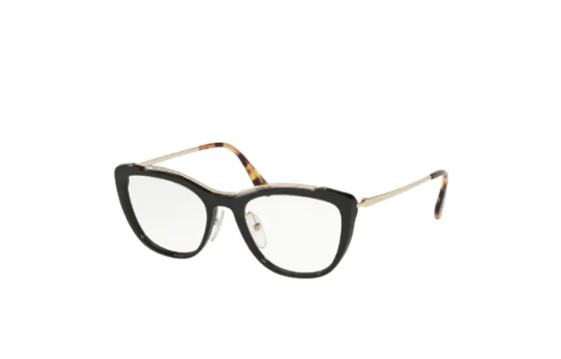 PRADA Cat Eye Eyeglass Frames Women's Black