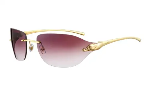 CARTIER Oval Sunglasses Women's Gold
