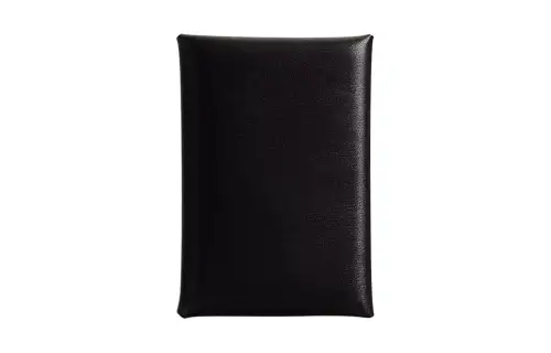 HERMES Calvi Box Calfskin Card Holder Women's 89 Noir Black