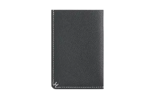 HERMES Evergrain Calfskin Card Holder Men's Dusty Gray
