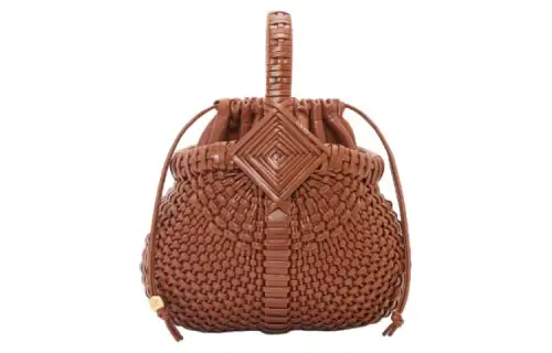 LOEWE Calfskin Basket Bag, Shoulder Bag, Crossbody Bag, Handbag Mini Women's Dark Umber