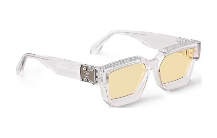LOUIS VUITTON Acetate Irregular Shape Sunglasses Men's Transparent