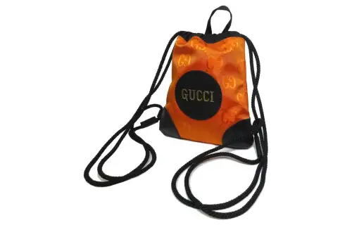GUCCI Nylon Backpack Unisex Orange & Black