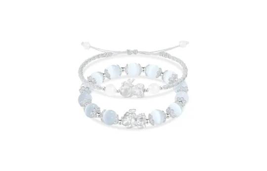 JUICY GRAPE 990 Silver 999 Silver Alloy Glass Fabric Beaded Bracelets Unisex