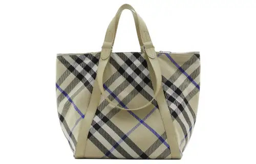 Burberry Polyester With Cotton Tote Bag, Shopping Bag, Shoulder Bag, Handbag Unisex Moss Green