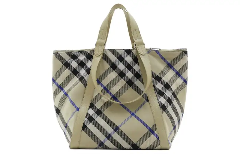Burberry Polyester With Cotton Tote Bag, Shopping Bag, Shoulder Bag, Handbag Unisex Moss Green