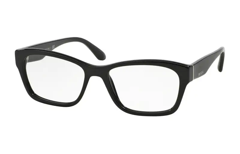 PRADA Plastic Irregular Shape Eyeglass Frames Women's Black