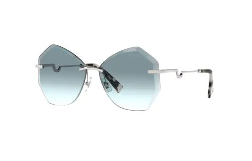 MIU MIU Metal Irregular Shape Sunglasses Women's Silver