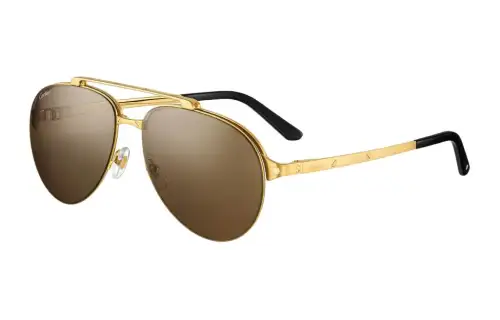 CARTIER Metal Gold Plated Aviator Sunglasses Men's Gold