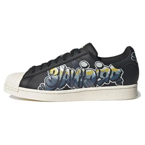 Adidas Originals Superstar Series Skateboard Shoes Unisex Low-top Black/Blue/White