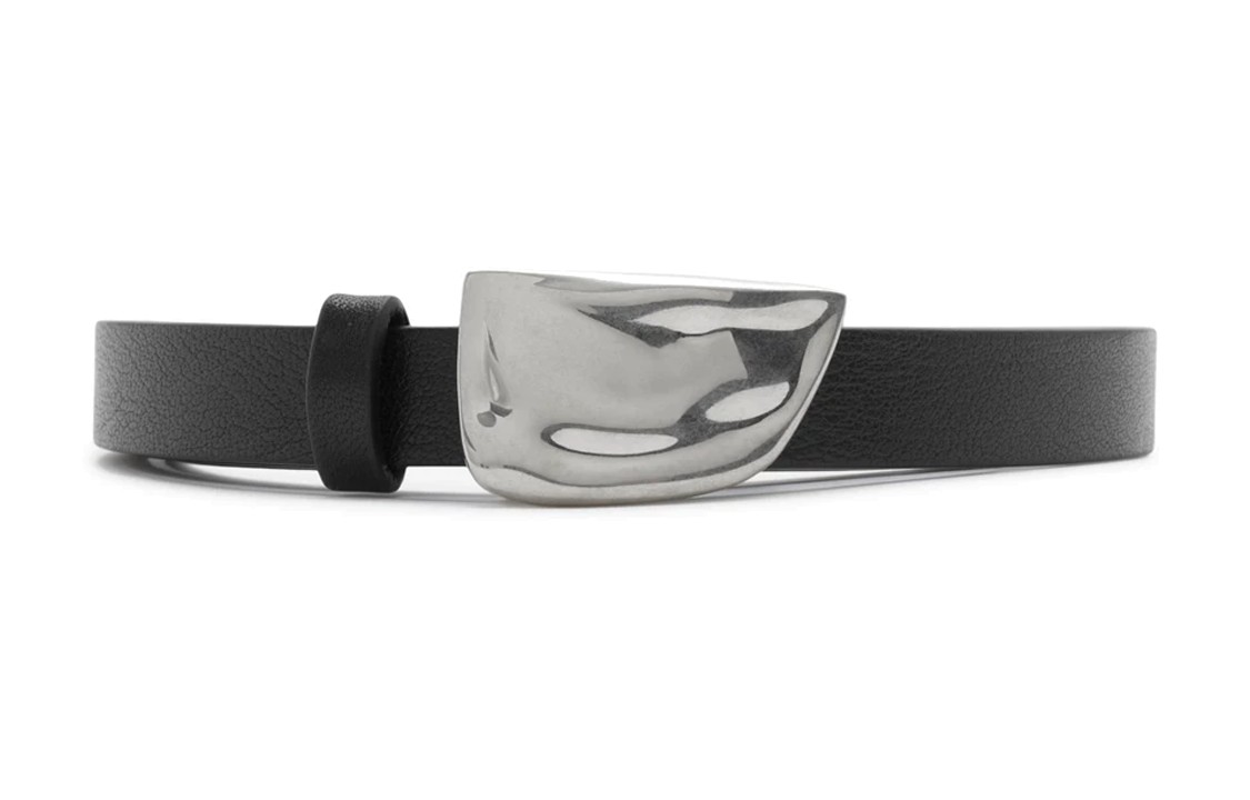Женский ремень Burberry Calfskin Geometric Buckle (черный)
