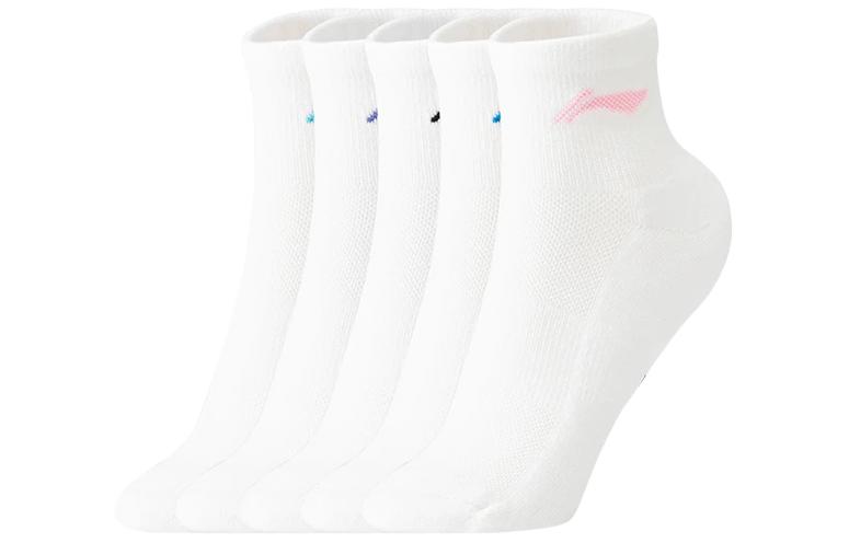 Li Ning Badminton Collection Badminton Socks Women’s 5 Pack White