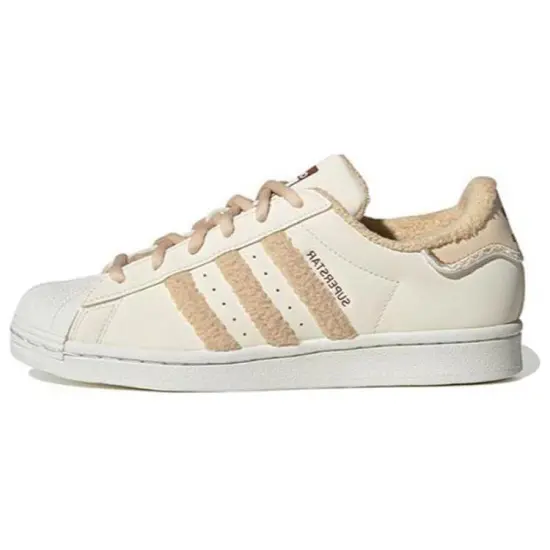 Adidas Originals Superstar Series Skateboard Shoes Women's Low-top Beige/Brown