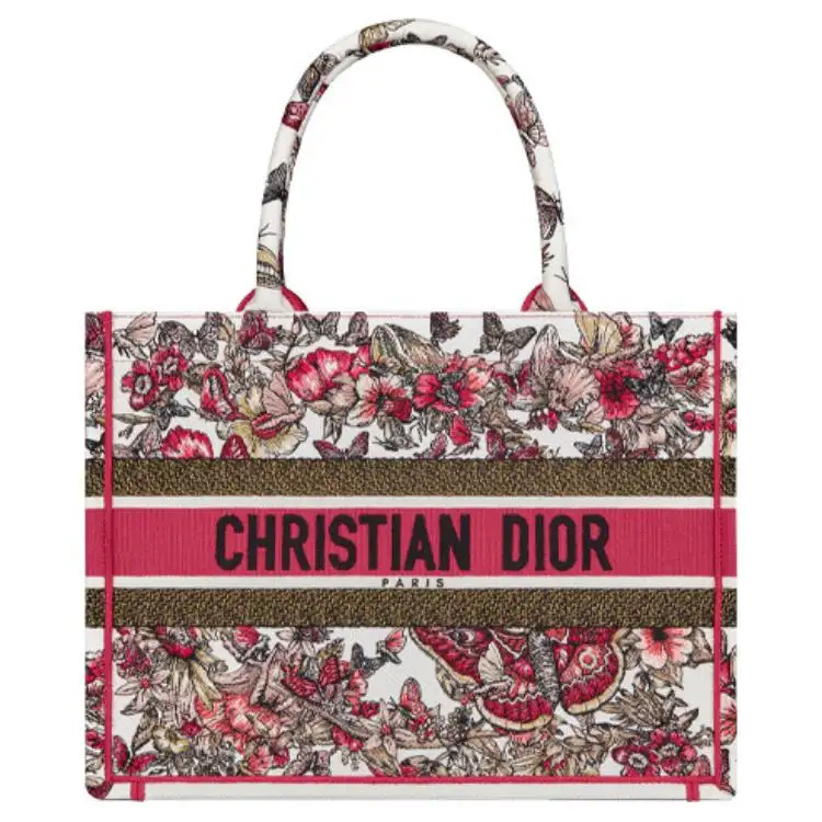 DIOR BookTote Canvas Tote Bag, Shopping Bag, Canvas Bag, Handbag Medium Women's Multicolor