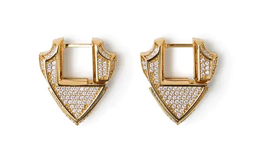 Burberry shield pavé earrings