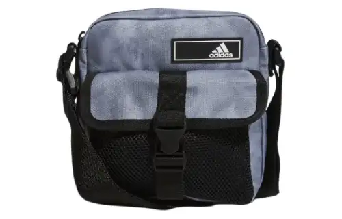 Adidas Recycled Polyester Shoulder Bag, Crossbody Bag Unisex Gray & Black & Semi Impact Orange