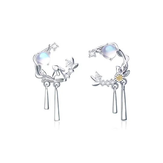 MOLADY S925 Silver Stud Earrings For Women's Women's Gift Box