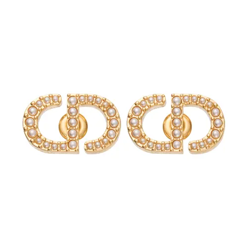 DIOR Stud Earrings Women's Gold