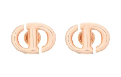 DIOR Metal Stud Earrings Women's Rose Gold