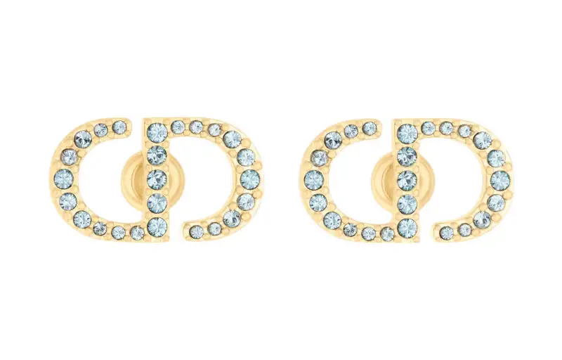 DIOR Artificial Crystal Stud Earrings Women's