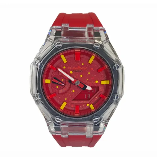 CASIO Men Liquid Crystal/Analog Dual Display Series Red Watch