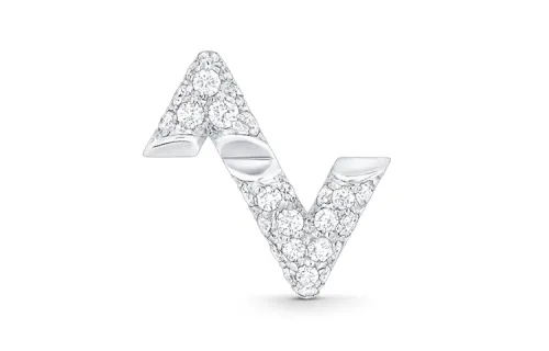 LOUIS VUITTON Lv Volt Upside Down Stud White Gold And Diamonds - Per Unit