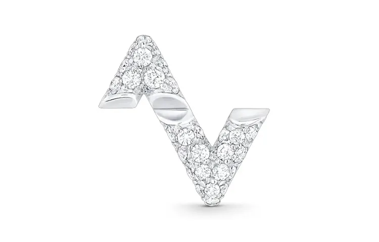 LOUIS VUITTON Lv Volt Upside Down Stud White Gold And Diamonds - Per Unit