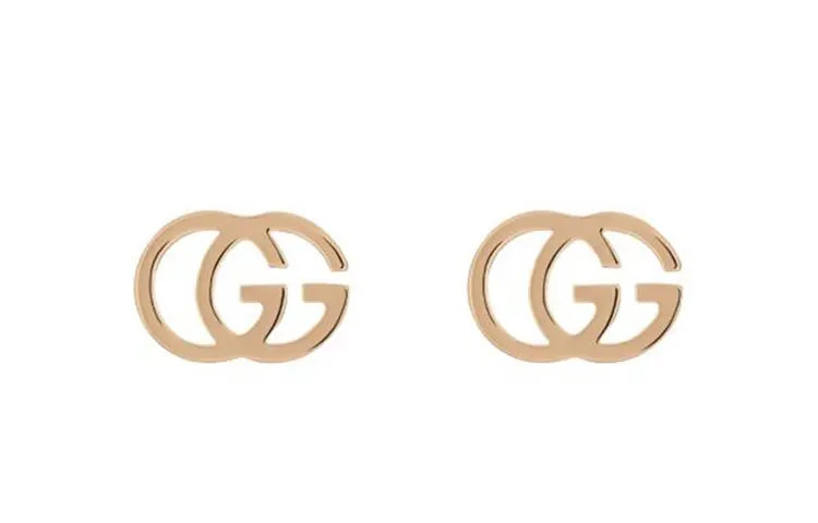 GUCCI 18kt Rose Gold Gg Running Earrings