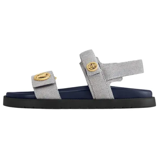 LOUIS VUITTON Sunset Painted Series One-Strap Sandals Women's