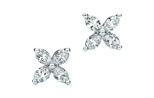 TIFFANY & CO. Victoria ™ Stud Earrings Women's White