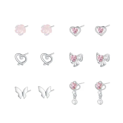 TEEX Sparkling Rhinestone Stud Earrings Women's