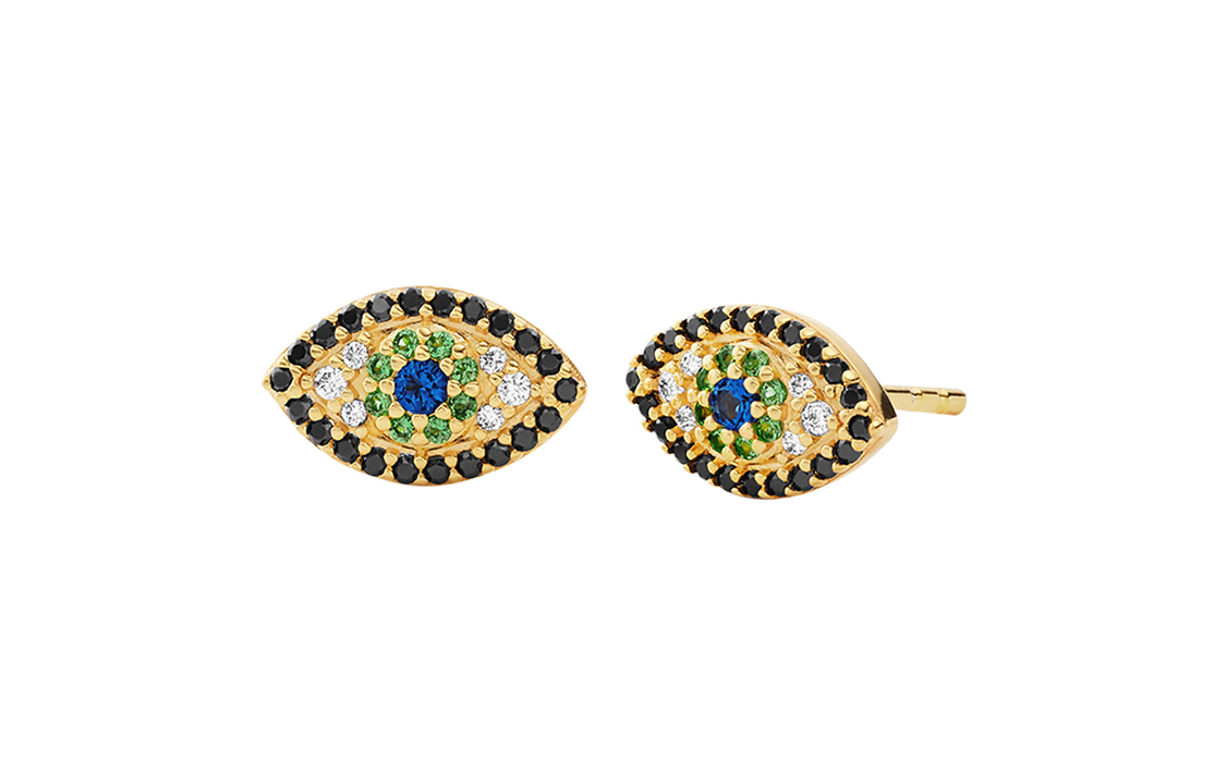 MICHAELKORS Michael Kors 925 Silver Stud Earrings for Women Turkish Devil Eyes to Protect Loved Ones