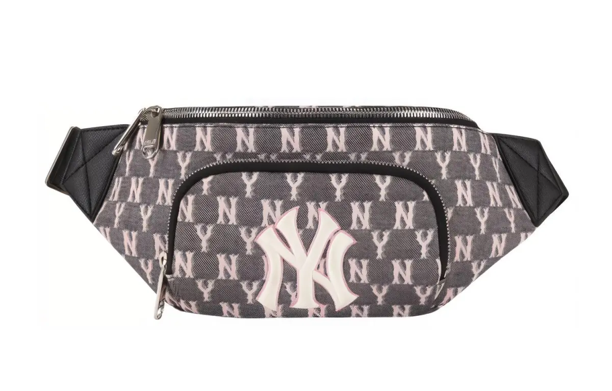 MLB Monogram Polyester Combo Bag, Shoulder Bag, Crossbody Bag, Fanny Pack Regular Unisex Dirty Pink Print
