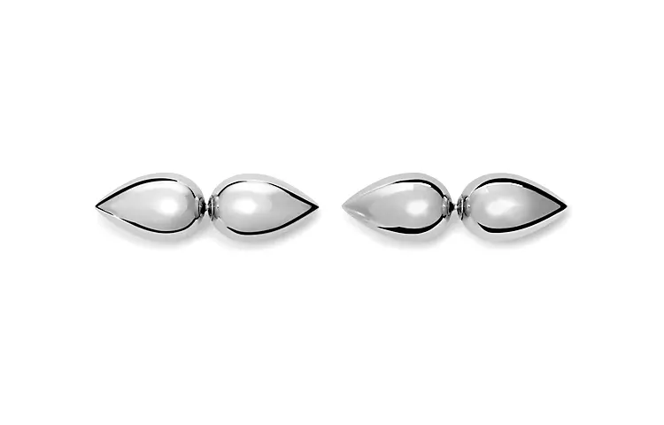Spear silver stud earrings