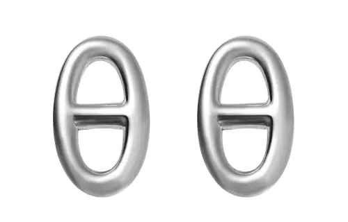 HERMES Farandole 925 Sterling Silver Stud Earrings Women's