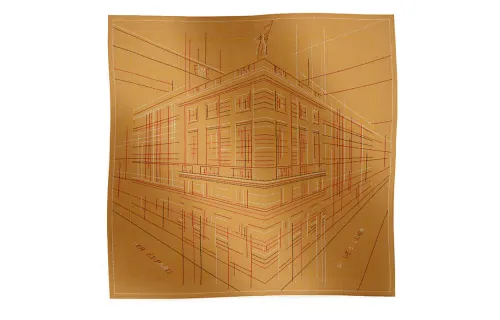 HERMES Saddle Stitching Method Shawls Women's Yellow