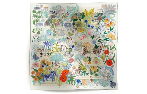 HERMES Silk Scarves Women's Green