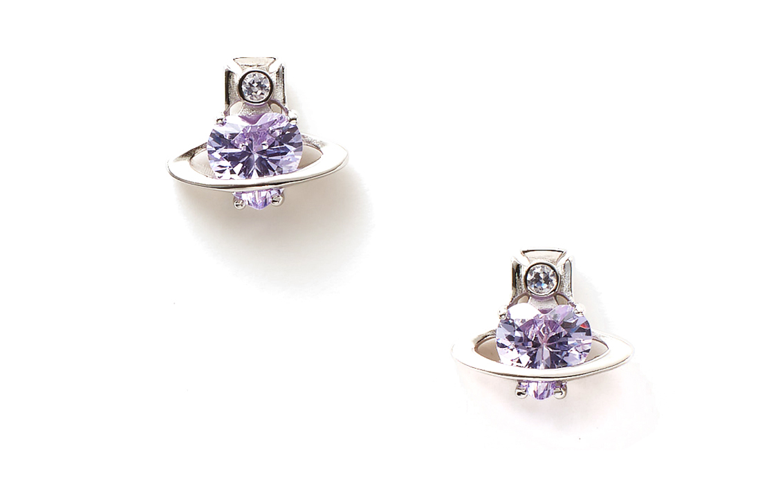 Женские серьги Vivienne Westwood Leonor (серебряно-лавандовые)