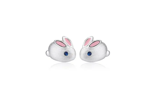 Muyan S925 Silver Dynamic Little Rabbit Stud Earrings Women's