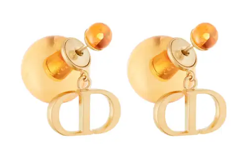 DIOR Stud Earrings Women's Fluorescent Orange